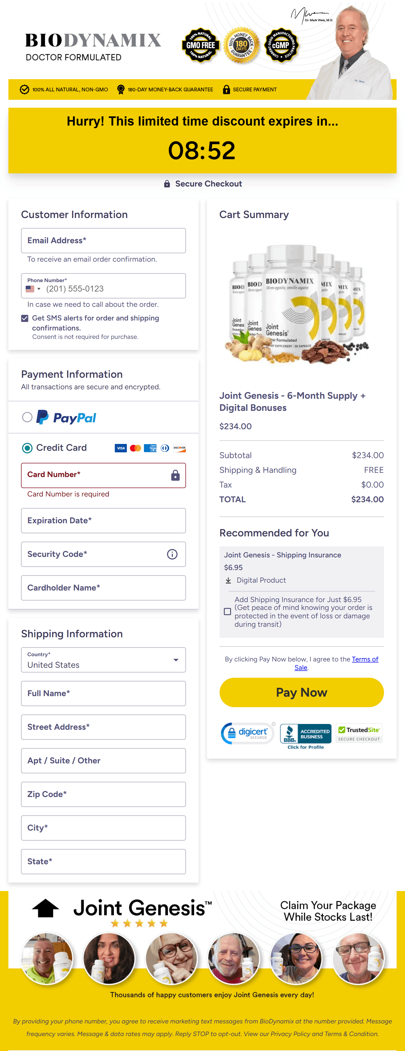 Joint Genesis Secure checkout